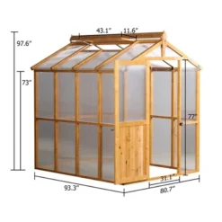 Aoodor 80.7” (L) X 93.3”(W) X 97.6”(H) Outdoor Walk-in Greenhouse With Roof Vent And Fir Frame For Backyard Garden -Sunnydaze Store GUEST 54f2d034 61d2 4a8c aa26 c8720ac74de0