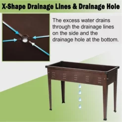 LuxenHome 39.57" W Brown Metal Rectangular Raised Garden Planter 20 LuxenHome 39.57" W Brown Metal Rectangular Raised Garden Planter -Sunnydaze Store GUEST 55b82b8b c054 49ad 80cc 273c36cb2d0d