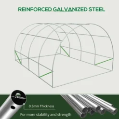 Outsunny 20' X 10' X 7' Walk-In Tunnel Greenhouse Garden Warm House Large Hot House Kit With 8 Roll-up Windows & Roll Up Door, Steel Frame 14 Outsunny 20' X 10' X 7' Walk-In Tunnel Greenhouse Garden Warm House Large Hot House Kit With 8 Roll-up Windows & Roll Up Door, Steel Frame -Sunnydaze Store GUEST 580031d2 2b14 4ec5 84e9 688afa26a75a