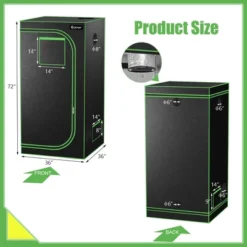 Costway 36''x36''x72'' Mylar Hydroponic Grow Tent W/Observation Window & Floor Tray GrayBlack 18 Costway 36''x36''x72'' Mylar Hydroponic Grow Tent W/Observation Window & Floor Tray GrayBlack -Sunnydaze Store GUEST 5b23b92a 72e9 4ad7 906d bb504667cf58