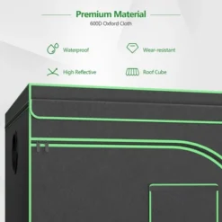 Costway 4x8 Grow Tent, 96''x48''x80'' High Reflective Mylar W/Observation Window GrayBlack -Sunnydaze Store GUEST 5d92c8a3 7654 4bb7 82b2 38cad79f0898