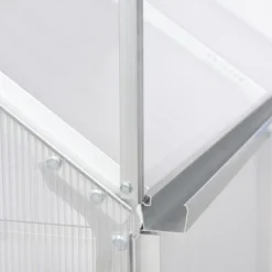 Outsunny Polycarbonate Greenhouse With Aluminum Frame, Walk-in Garden Greenhouse Kit With Adjustable Roof Vent, Rain Gutter And Sliding Door For Winter, Silver -Sunnydaze Store GUEST 5e08a776 6309 4762 ba3e 3b6de602af78