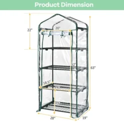 Costway White Mini Greenhouse W/ PVC Cover 4-Tier Portable Warm House 28'' X 19'' X 63'' -Sunnydaze Store GUEST 5e153639 f59b 4829 b3f5 86ff57bbfab9