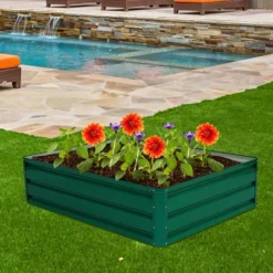 Costway 47"x35.5" Patio Raised Garden Bed Vegetable Flower Plant Dark Green New -Sunnydaze Store GUEST 6075a41c f473 4fa2 b60c d34dd867b3a3
