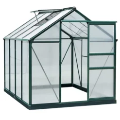 Outsunny Walk-in Plant Greenhouse For Backyard/Outdoor Use With Window And Door, Aluminum Frame, PC Board -Sunnydaze Store GUEST 6300c057 eaa0 4d4e 9509 7fff8f45b635