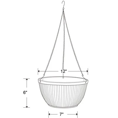 Westlake 12.5 In. Galvanized Finish With Bronze Trim Hanging Basket Planter - Southern Patio 5 Westlake 12.5 In. Galvanized Finish With Bronze Trim Hanging Basket Planter - Southern Patio - Image 3