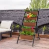 Costway 5-tier Vertical Garden Planter Box Elevated Raised Bed W/5 Container