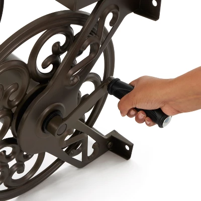 Liberty Garden LBG-708 125 Ft Decorative Steel Wall Mounted Hose Reel, Bronze (2 Pack) 6 Liberty Garden LBG-708 125 Ft Decorative Steel Wall Mounted Hose Reel, Bronze (2 Pack) - Image 4