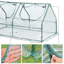 Aoodor 6' X 3 ' X 3' Portable Mini Greenhouse PE Cover 2 Zipper Door 12 Aoodor 6' X 3 ' X 3' Portable Mini Greenhouse PE Cover 2 Zipper Door -Sunnydaze Store GUEST 65508d44 6ca6 48f2 a156 0164bf4d814e