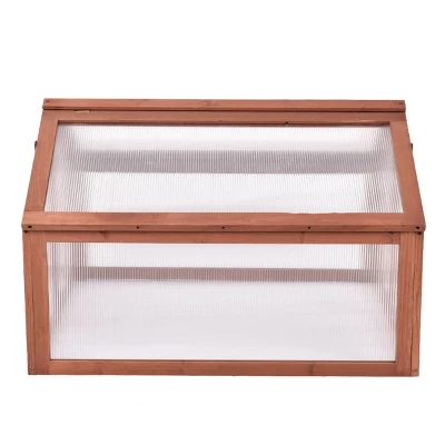 Costway Double Box Garden Wooden Green House Cold Frame Raised Plants Bed Protection 7 Costway Double Box Garden Wooden Green House Cold Frame Raised Plants Bed Protection - Image 5