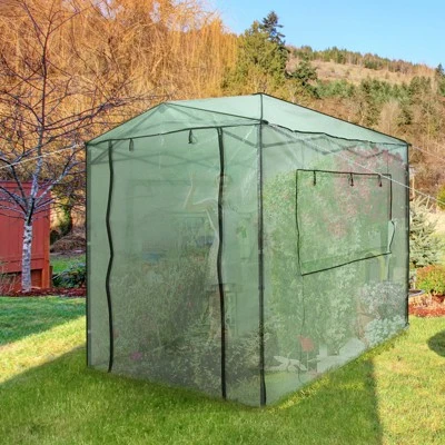 Costway 6'x 8' Portable Walk-in Greenhouse Pop-up Folding Plant Gardening W/Window 6 Costway 6'x 8' Portable Walk-in Greenhouse Pop-up Folding Plant Gardening W/Window - Image 4