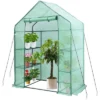 Hanience Walk-in Outdoor/Indoor Covered Portable Plant Greenhouse For Gardens, Patios, And Yards With 4 Wired Shelves, And Roll-Up Zippered Door, -Sunnydaze Store GUEST 66acb48b 4d5e 4452 aba4 88d3099e5be3