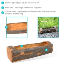Sunnydaze Decor Sunnydaze Polyresin Decorative Outdoor Raised Rustic Log Planter For Garden, Patio, Deck, Yard, Porch And Balcony - 35" W - Brown 13 Sunnydaze Decor Sunnydaze Polyresin Decorative Outdoor Raised Rustic Log Planter For Garden, Patio, Deck, Yard, Porch And Balcony - 35" W - Brown -Sunnydaze Store GUEST 67b07bfc d9fe 4eb7 b2e6 60013baa092c