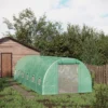 Outsunny 26' X 10' X 7' Walk-in Tunnel Hoop Greenhouse, PE Cover, Steel Frame, Roll-Up Zipper Door And Mesh Windows For Flowers And Vegetables, Green -Sunnydaze Store GUEST 686e878d 7d6c 4eb5 a4d8 13aa8da75049