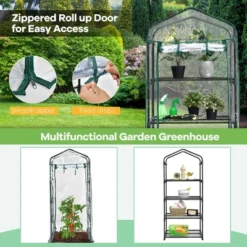 Costway White Mini Greenhouse W/ PVC Cover 4-Tier Portable Warm House 28'' X 19'' X 63'' -Sunnydaze Store GUEST 6a4093a4 43ab 4dce 9294 4b4b0c469627