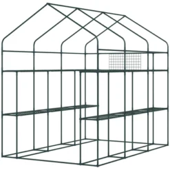 Outsunny 2-Tier Shelf Greenhouse With Door, Windows, PE Cover, Steel Frame For Outdoor Garden Plant & Plant Use, 84.25" X 56.25" X 76.75", Green 10 Outsunny 2-Tier Shelf Greenhouse With Door, Windows, PE Cover, Steel Frame For Outdoor Garden Plant & Plant Use, 84.25" X 56.25" X 76.75", Green -Sunnydaze Store GUEST 6ace938b 74f9 48ea b898 df0d573f9493