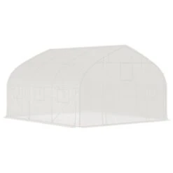 Outsunny Walk-in Tunnel Greenhouse With Zippered Mesh Doors & Roll-up Sidewalls, Upgraded Hot House, White, 11.5' X 10' X 6.5' -Sunnydaze Store GUEST 6e8d19dc e5e7 4466 8f8c e1fc7717b2b0