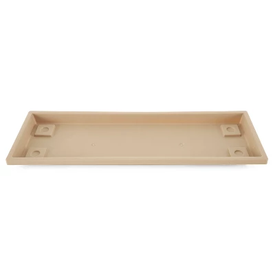 HC Companies SVN24000A34 Farmhouse Venetian 23.5 Inch Rectangular Durable Plastic Flower Box Plant Saucer Drip Tray, Sandstone Tan 5 HC Companies SVN24000A34 Farmhouse Venetian 23.5 Inch Rectangular Durable Plastic Flower Box Plant Saucer Drip Tray, Sandstone Tan - Image 3