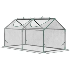 Outsunny Outdoor 3.9' X 2' X 2' Portable Mini Greenhouse, Small Greenhouse With PVC Cover, Roll-up Zippered Windows For Indoor, Outdoor Garden, Clear -Sunnydaze Store GUEST 71254c9d 729b 48d7 90e8 5fce02fa3789