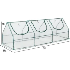 Aoodor 9 Ft. X 3 Ft. X 3 Ft. Mini Outdoor Greenhouse Three Zipped Doors -Sunnydaze Store GUEST 72ca6f83 5792 454d 8adb 2657097317ac