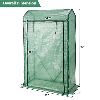 Costway 39'' X 20'' X 67'' Walk-in Garden Greenhouse Hot House Tomato Plant Warm House 6 Costway 39'' X 20'' X 67'' Walk-in Garden Greenhouse Hot House Tomato Plant Warm House - Image 4