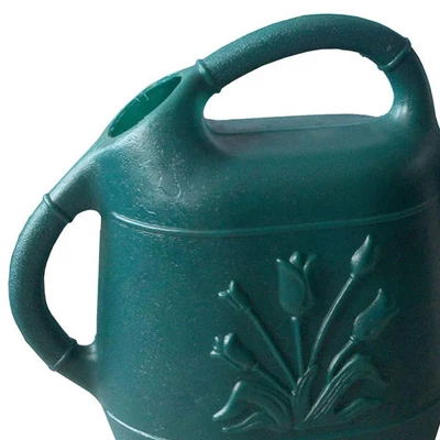 Union Products 63065 Indoor Outdoor 2 Gallon Plastic Plant Watering Can W/ Tulip Design And 2 Handles For Garden, Potted Plants, And Patio Pots, Green 4 Union Products 63065 Indoor Outdoor 2 Gallon Plastic Plant Watering Can W/ Tulip Design And 2 Handles For Garden, Potted Plants, And Patio Pots, Green - Image 2
