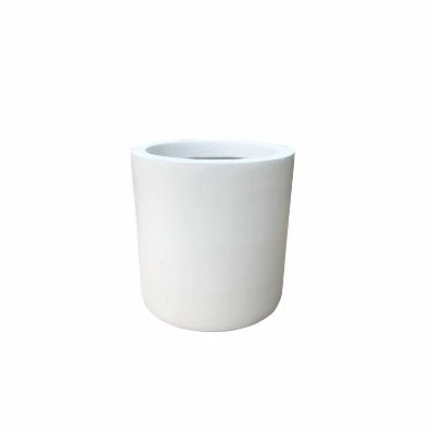 Rosemead Home & Garden, Inc. 9.8" Wide Modern Indoor/Outdoor Concrete/Fiberglass Planter Pure White 3 Rosemead Home & Garden, Inc. 9.8" Wide Modern Indoor/Outdoor Concrete/Fiberglass Planter Pure White
