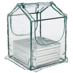 Sunnydaze Decor Sunnydaze Steel Raised Garden Bed With PVC Greenhouse Cover - Clear 18 Sunnydaze Decor Sunnydaze Steel Raised Garden Bed With PVC Greenhouse Cover - Clear -Sunnydaze Store GUEST 7f5bdc82 5dfd 46a4 bbc5 e478e7ceb1b2