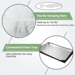 Costway 36''x20''x63'' Mylar Hydroponic Grow Tent W/Observation Window & Floor Tray GrayBlack 17 Costway 36''x20''x63'' Mylar Hydroponic Grow Tent W/Observation Window & Floor Tray GrayBlack -Sunnydaze Store GUEST 82990633 8841 4388 aeb2 52ede124a41d