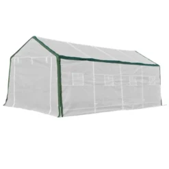 Outsunny 20' X 10' X 8' Heavy-duty Greenhouse, Walk-in Hot House With Windows And Roll Up Door, PE Cover, Steel Frame -Sunnydaze Store GUEST 840fcdc1 a5dd 461f ab54 02ede89124a6