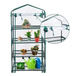 Costway Portable Mini Walk In Outdoor 4 Shelves Greenhouse -Sunnydaze Store GUEST 8760dd4f 5ff0 4b9d 83e7 cb9377c77535