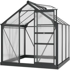 Outsunny Polycarbonate Greenhouse, Heavy Duty Outdoor Aluminum Walk-in Green House Kit With Vent & Door For Backyard Garden, Gray 19 Outsunny Polycarbonate Greenhouse, Heavy Duty Outdoor Aluminum Walk-in Green House Kit With Vent & Door For Backyard Garden, Gray -Sunnydaze Store GUEST 88fc0eff 9b72 4fd8 bf2e 4558428b9bb2