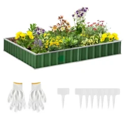 Outsunny 8.5x3ft Metal Raised Garden Bed, DIY Large Steel Planter Box, No Bottom W/ A Pairs Of Glove For Backyard, Patio To Grow Vegetables, Herbs, And Flowers -Sunnydaze Store GUEST 8c9f1826 ef8f 4f12 8ba8 860b3b4a4d39