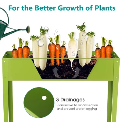 Costway 40''x12'' Outdoor Elevated Garden Plant Stand Raised Tall Flower Bed 4 Costway 40''x12'' Outdoor Elevated Garden Plant Stand Raised Tall Flower Bed - Image 2