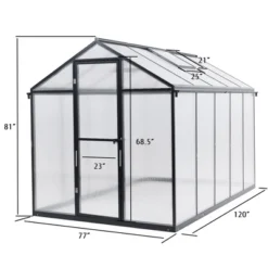 Aoodor Walk-In Greenhouse Polycarbonate Panel Hobby Greenhouses With Aluminum Frame Heavy Duty 13 Aoodor Walk-In Greenhouse Polycarbonate Panel Hobby Greenhouses With Aluminum Frame Heavy Duty -Sunnydaze Store GUEST 907882a5 ed92 4eb3 b0a9 67a613807a7c