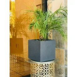 Rosemead Home & Garden, Inc. 12" Wide Kante Lightweight Modern Outdoor Concrete Square Decorative Planter Charcoal Black -Sunnydaze Store GUEST 9150116b 7a16 4c20 b901 2f4bd5cf6844