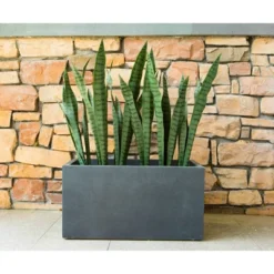 Rosemead Home & Garden, Inc. 12" X 23" Rectangular Kante Lightweight Modern Outdoor Planter Charcoal -Sunnydaze Store GUEST 92f52145 86f5 4a3b 975e c2b500e887d8