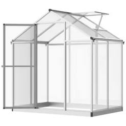 Outsunny Walk-In Polycarbonate Greenhouse With Roof Vent For Ventilation & Rain Gutter, Hobby Greenhouse For Winter -Sunnydaze Store GUEST 94a89d03 a5c7 40c2 8a49 716316075c8a