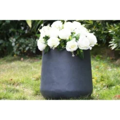 17.3" Tall Lightweight Concrete Modern Outdoor/Indoor Planter Charcoal - Rosemead Home & Garden, Inc. -Sunnydaze Store GUEST 981076cf 6fe3 491c a4e3 accedaed4ca8