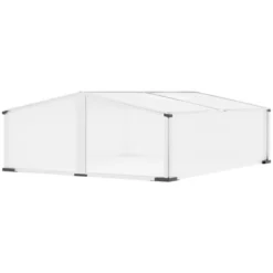 Outsunny Aluminum Cold Frame Greenhouse, Portable Mini Greenhouse With Independent Opening Tops For Flowers, Vegetables, Herbs, 47" X 39" X 16" -Sunnydaze Store GUEST 9828a833 dd7a 4128 97b5 1ce0cec7febb