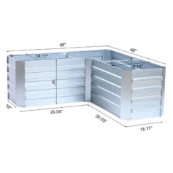 LuxenHome L-Shaped Galvanized Metal Raised Garden Bed 25 LuxenHome L-Shaped Galvanized Metal Raised Garden Bed -Sunnydaze Store GUEST 9a9e9e83 b685 4657 81ad b41f23aa6fd9