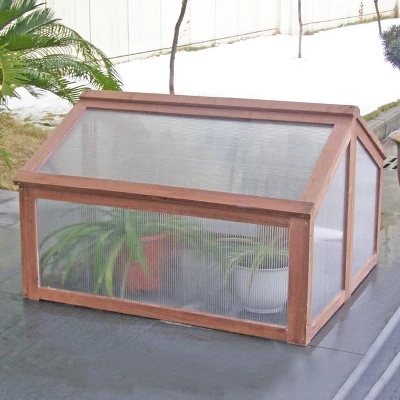 Costway Double Box Garden Wooden Green House Cold Frame Raised Plants Bed Protection 9 Costway Double Box Garden Wooden Green House Cold Frame Raised Plants Bed Protection - Image 7