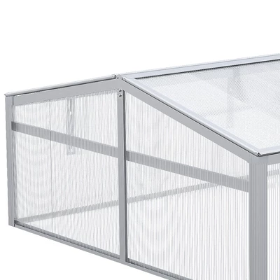 Outsunny 39" Aluminum Vented Cold Frame Mini Greenhouse Kit With Adjustable Roof, Polycarbonate Panels, & Strong Design 7 Outsunny 39" Aluminum Vented Cold Frame Mini Greenhouse Kit With Adjustable Roof, Polycarbonate Panels, & Strong Design - Image 5
