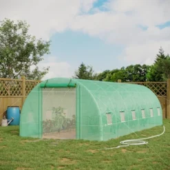 Outsunny 26' X 10' X 7' Walk-in Tunnel Hoop Greenhouse, PE Cover, Steel Frame, Roll-Up Zipper Door And Mesh Windows For Flowers And Vegetables, Green 8 Outsunny 26' X 10' X 7' Walk-in Tunnel Hoop Greenhouse, PE Cover, Steel Frame, Roll-Up Zipper Door And Mesh Windows For Flowers And Vegetables, Green -Sunnydaze Store GUEST a215e0a3 341d 4c9b b687 5b2ce2469e89