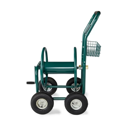 Liberty Garden Products LBG-872-2 4 Wheel Hose Reel Cart Holds Up To 350 Feet Of 5/8" Hose With Basket For Backyard, Garden, Or Home, Green 4 Liberty Garden Products LBG-872-2 4 Wheel Hose Reel Cart Holds Up To 350 Feet Of 5/8" Hose With Basket For Backyard, Garden, Or Home, Green - Image 2