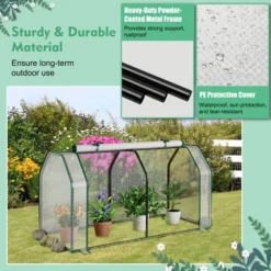 Costway 47.5''x 21.5''x 24''Portable Mini Greenhouse With 2 Zipper Doors & Ground Stakes -Sunnydaze Store GUEST ace7a351 db58 4398 83cc b496fa30705b