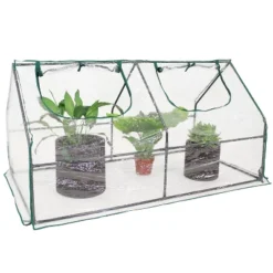Sunnydaze Decor Sunnydaze Outdoor Portable Plant Shelter Mini Greenhouse With Double Zipper Doors And Cover - Clear -Sunnydaze Store GUEST adb6a344 d175 477f 9d2d 077357bea7ea