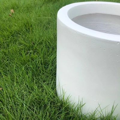 Rosemead Home & Garden, Inc. 9.8" Wide Modern Indoor/Outdoor Concrete/Fiberglass Planter Pure White 5 Rosemead Home & Garden, Inc. 9.8" Wide Modern Indoor/Outdoor Concrete/Fiberglass Planter Pure White - Image 3