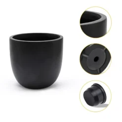 LuxenHome Round Tapered 9.2" H House Planter, Indoor/Outdoor Black 15 LuxenHome Round Tapered 9.2" H House Planter, Indoor/Outdoor Black -Sunnydaze Store GUEST ae182d76 86b2 4689 8d87 f0bc98076271