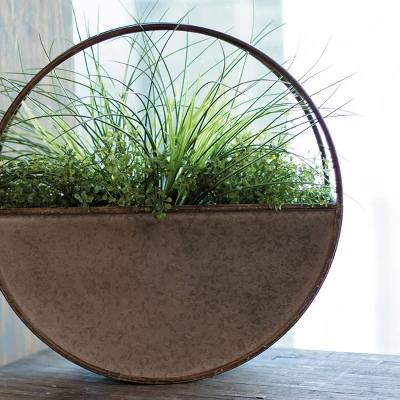 Round Metal Wall Planter - Foreside Home & Garden 3 Round Metal Wall Planter - Foreside Home & Garden